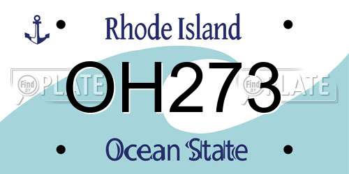 OH273 Rhode Island License Plate