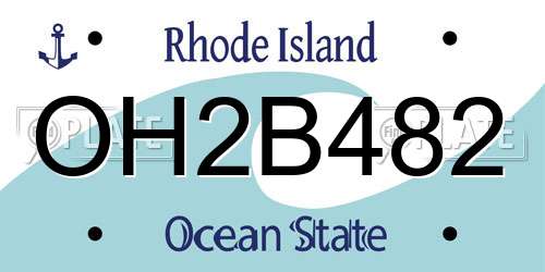 OH2B482 Rhode Island License Plate