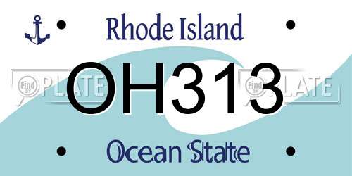 OH313 Rhode Island License Plate