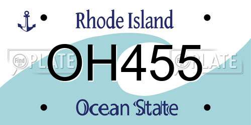 OH455 Rhode Island License Plate