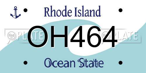 OH464 Rhode Island License Plate