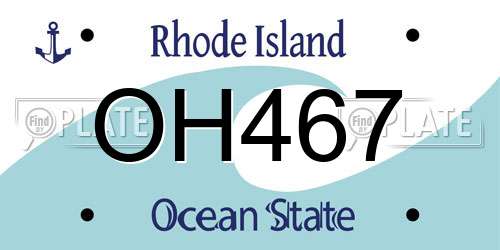 OH467 Rhode Island License Plate