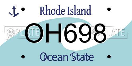 OH698 Rhode Island License Plate
