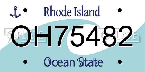 OH75482 Rhode Island License Plate