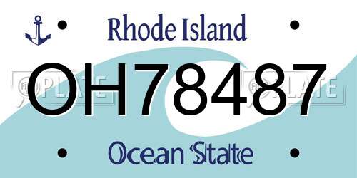 OH78487 Rhode Island License Plate