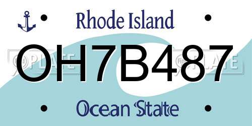 OH7B487 Rhode Island License Plate