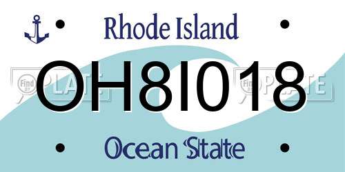 OH8I018 Rhode Island License Plate