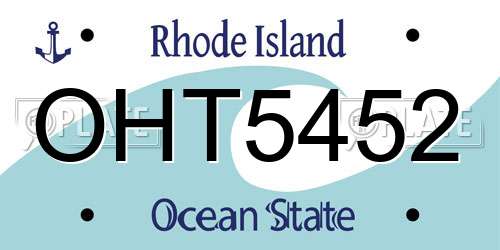 OHT5452 Rhode Island License Plate