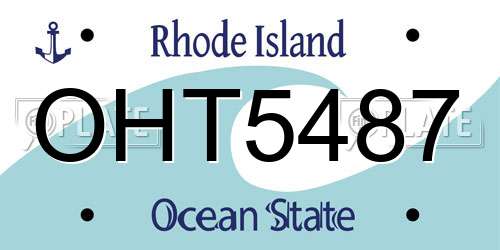 OHT5487 Rhode Island License Plate