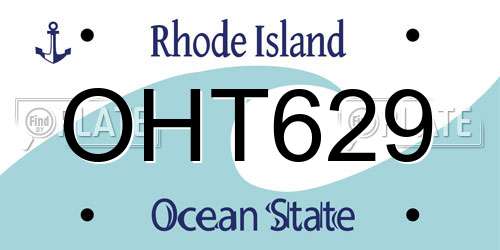 OHT629 Rhode Island License Plate