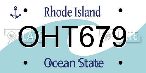 OHT679 Rhode Island License Plate