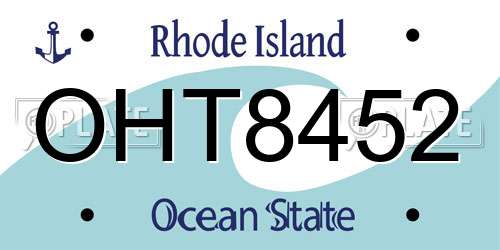 OHT8452 Rhode Island License Plate