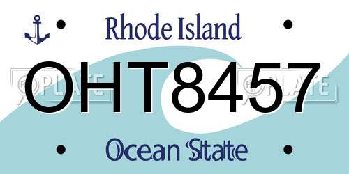 OHT8457 Rhode Island License Plate
