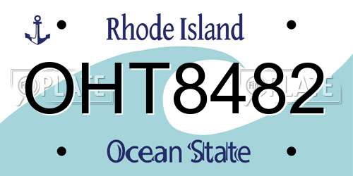 OHT8482 Rhode Island License Plate
