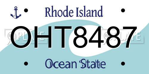 OHT8487 Rhode Island License Plate