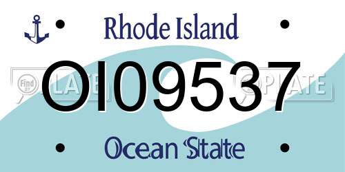 OI09537 Rhode Island License Plate