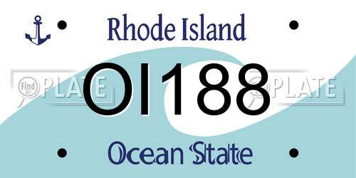 OI188 Rhode Island License Plate