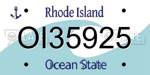OI35925 Rhode Island License Plate