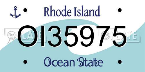 OI35975 Rhode Island License Plate