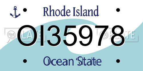 OI35978 Rhode Island License Plate