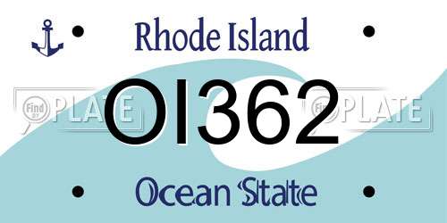 OI362 Rhode Island License Plate