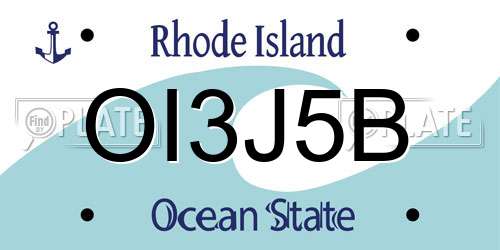 OI3J5B Rhode Island License Plate
