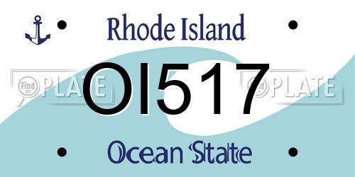 OI517 Rhode Island License Plate
