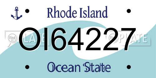 OI64227 Rhode Island License Plate