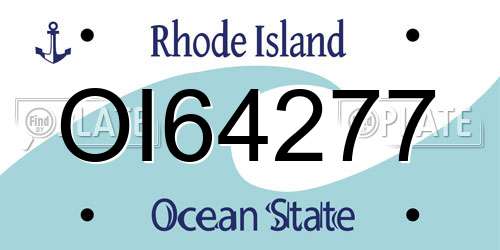 OI64277 Rhode Island License Plate