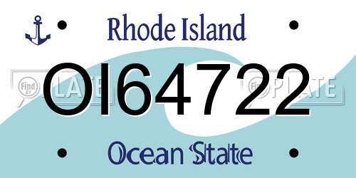 OI64722 Rhode Island License Plate
