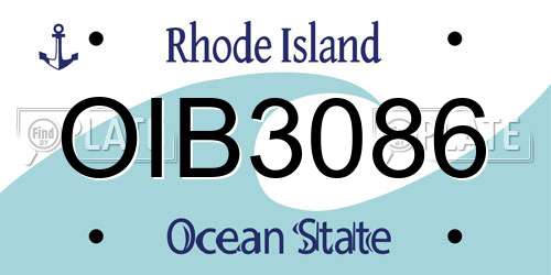 OIB3086 Rhode Island License Plate