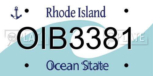 OIB3381 Rhode Island License Plate
