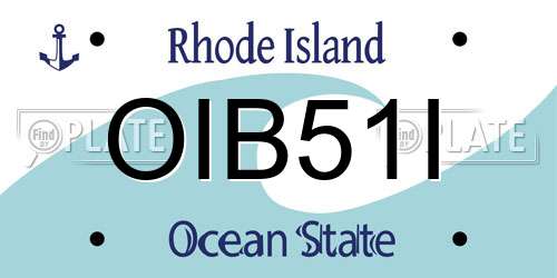 OIB51I Rhode Island License Plate