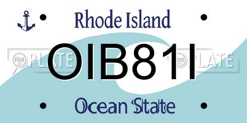 OIB81I Rhode Island License Plate