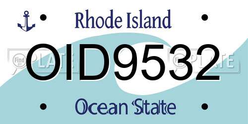 OID9532 Rhode Island License Plate