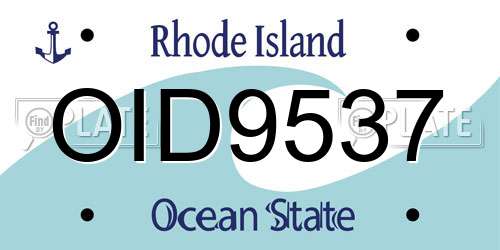 OID9537 Rhode Island License Plate