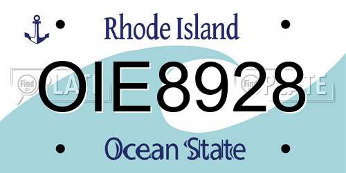 OIE8928 Rhode Island License Plate