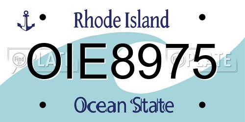 OIE8975 Rhode Island License Plate