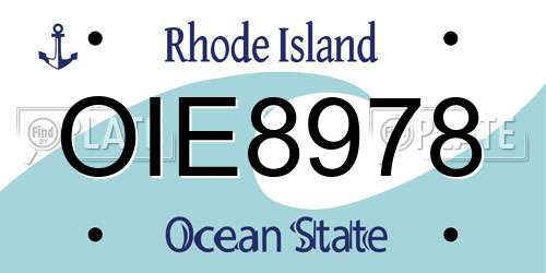 OIE8978 Rhode Island License Plate