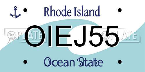 OIEJ55 Rhode Island License Plate