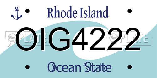 OIG4222 Rhode Island License Plate