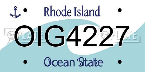 OIG4227 Rhode Island License Plate