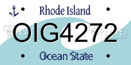 OIG4272 Rhode Island License Plate