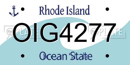 OIG4277 Rhode Island License Plate