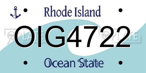 OIG4722 Rhode Island License Plate