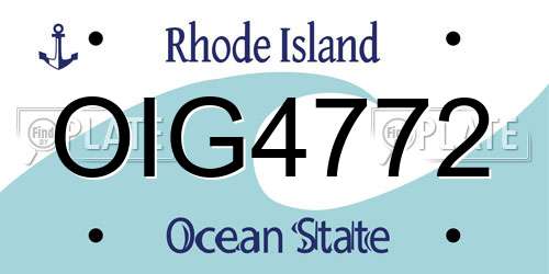 OIG4772 Rhode Island License Plate