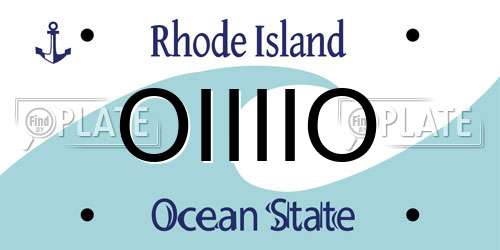 OIIIIO Rhode Island License Plate