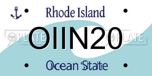 OIIN20 Rhode Island License Plate