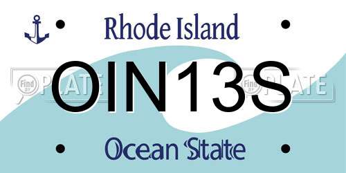 OIN13S Rhode Island License Plate