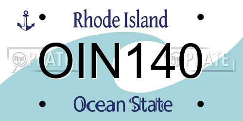OIN140 Rhode Island License Plate